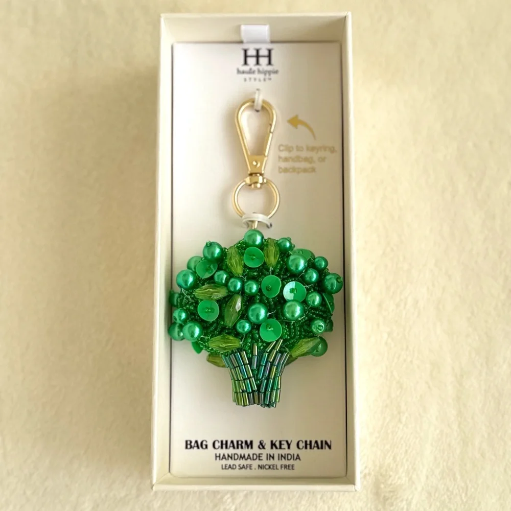 Haute Hippie Beaded Broccoli Bag Charm